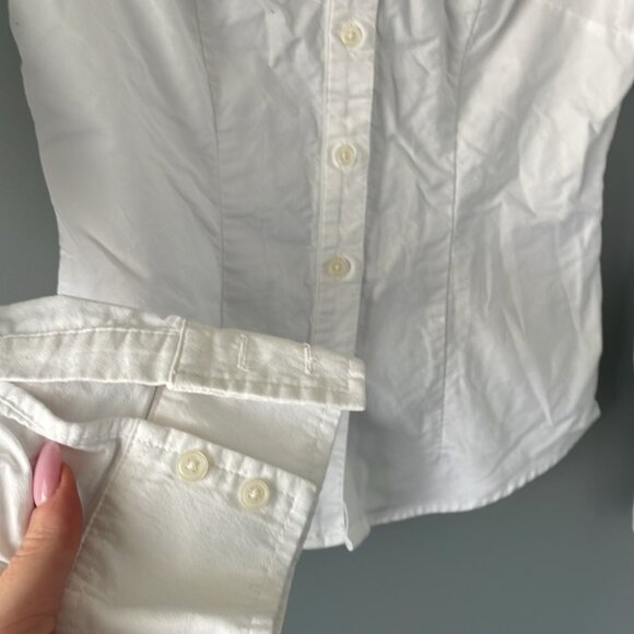 BRANDY MELVILLE white collared long sleeve shirt - Picture 3 of 4